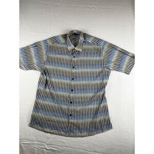 Bassiri Limited Collection Striped Button-Down Shirt XL Blue Gray